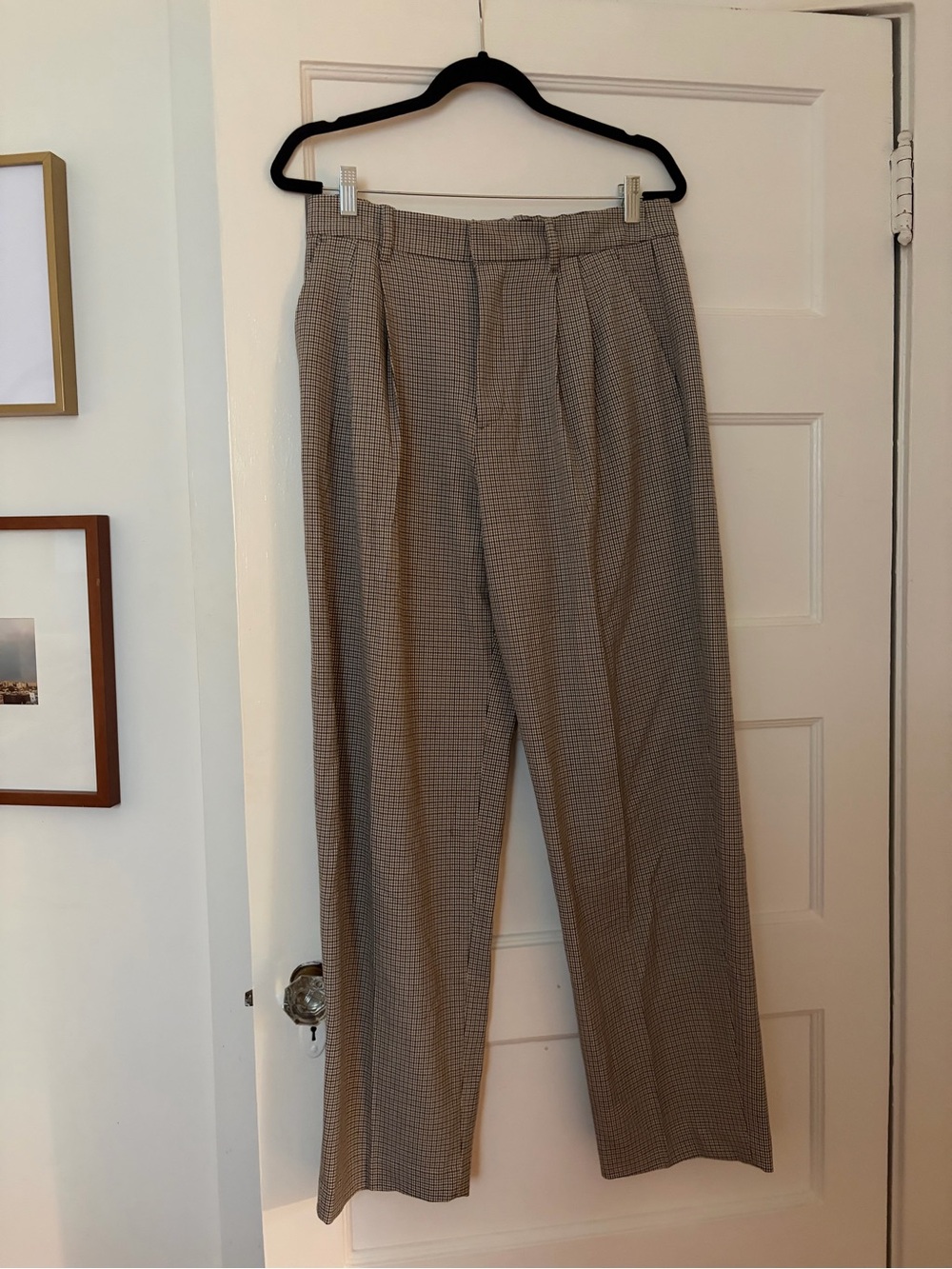 GAP Glen Plaid Dress Pants in Tan and Brown